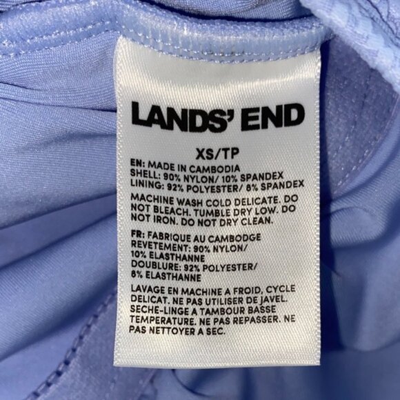 Lands' End Women's Grecian One-Piece Swimsuit with Shirring Detail Blue Size XS - Picture 5 of 11